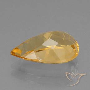 3.92克拉天然黄水晶，梨形，VVS-VS