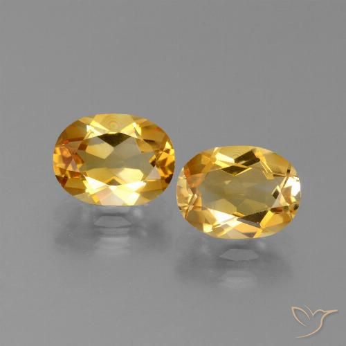 2.35天然金色黄水晶，椭圆形切割，8×6.1毫米，VVS
