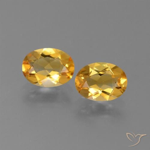 1.92天然金色黄水晶，椭圆形切割，7.9×6毫米，VVS