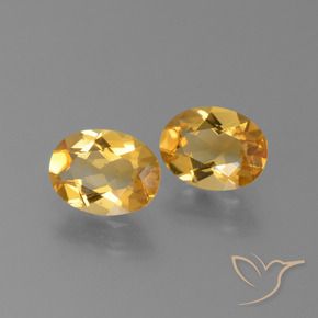1.92天然金色黄水晶，椭圆形切割，7.9×6毫米，VVS