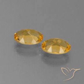 1.92天然金色黄水晶，椭圆形切割，7.9×6毫米，VVS