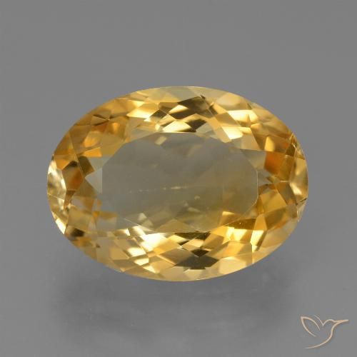 7.44ct 天然 中深金色 黄水晶, 椭圆形, VVS