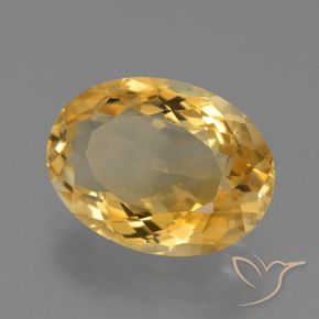 7.44克拉天然黄水晶，椭圆形，VVS