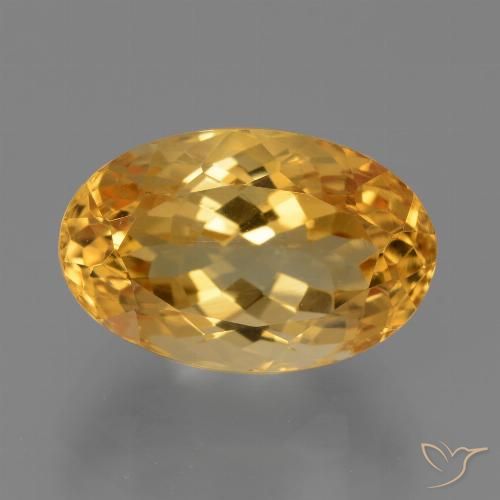 7.38ct 天然 深橙色-金色 黄水晶, 椭圆形, VVS