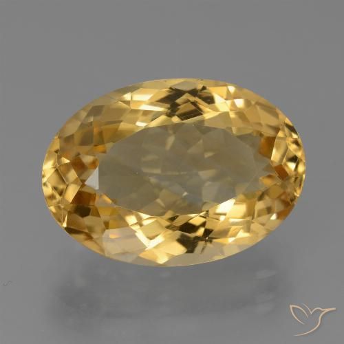 7.33ct 天然 中深金色 黄水晶, 椭圆形, VVS