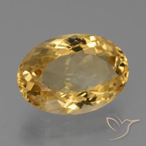 7.33克拉天然黄水晶，椭圆形，VVS