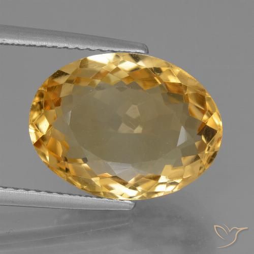 7.11ct 天然 深金橙色 黄水晶, 椭圆形, VVS