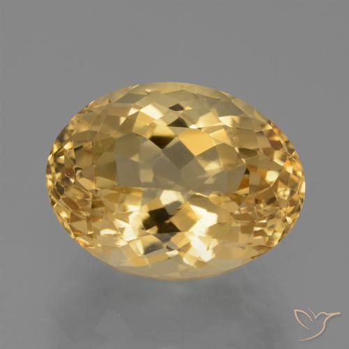 7.31ct 天然 中深金色 黄水晶, 椭圆形, VVS