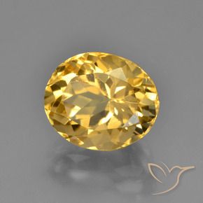 3.88克拉天然黄水晶，椭圆形，VVS-VS