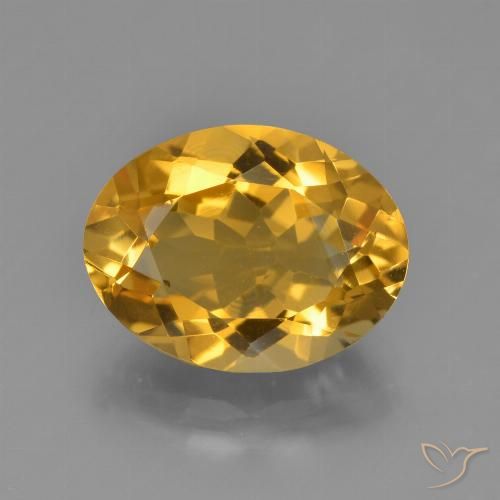 4.16ct 天然 深金橙色 黄水晶, 椭圆形, VVS