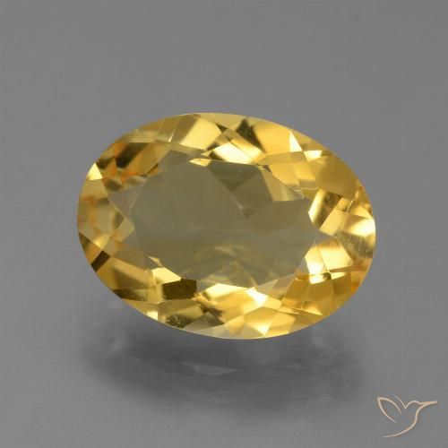 4.44ct 天然 金橙色 黄水晶, 椭圆形, VVS