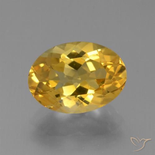 4.25克拉天然黄水晶，椭圆形，VVS