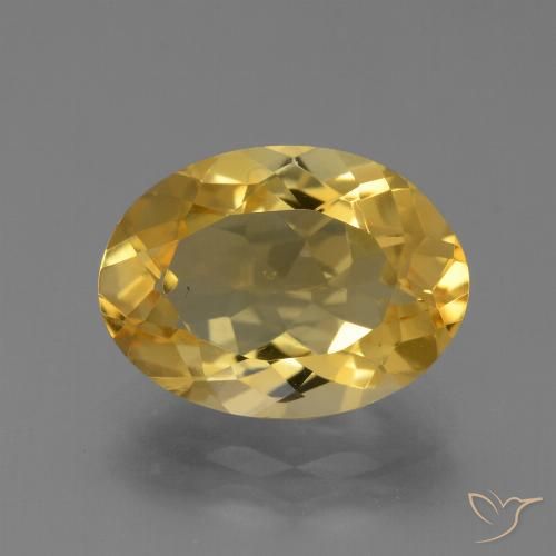 4.40ct 天然 中金 黄水晶, 椭圆形, VS