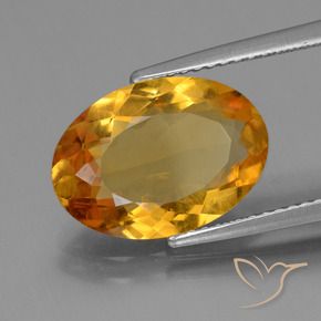 4.07克拉天然黄水晶，椭圆形，VVS-VS