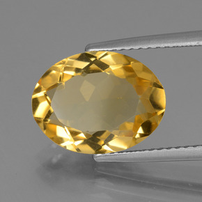 4.22克拉天然金色黄水晶，椭圆形切割，13.2×10毫米，VVS
