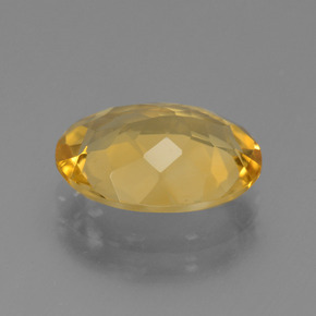 4.22克拉天然金色黄水晶，椭圆形切割，13.2×10毫米，VVS