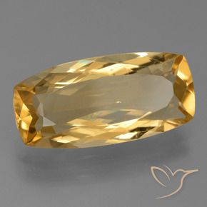 5.84克拉天然金色黄水晶，垫形剪裁，17.8×8.6毫米，VS