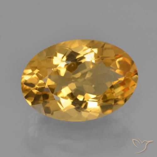 3.76ct 天然 中深金色 黄水晶, 椭圆形, VS