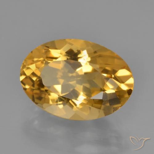 3.76克拉天然黄水晶，椭圆形，VS