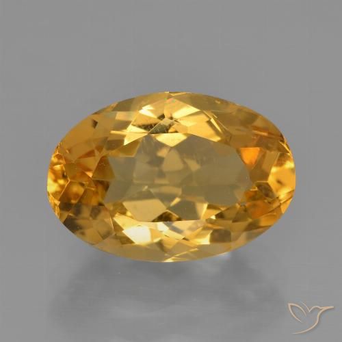 3.62ct 天然 深橙色-金色 黄水晶, 椭圆形, VS