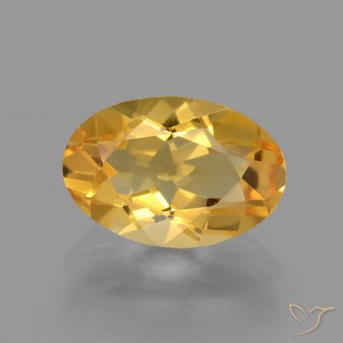 2.58克拉天然金色黄水晶，椭圆形切割，11.6×7.8毫米，VVS