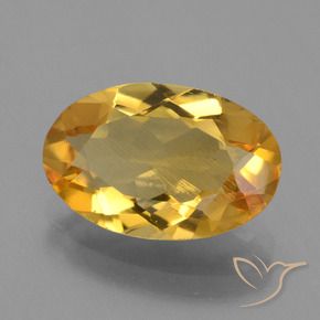 3.36克拉天然黄水晶，椭圆形，VS