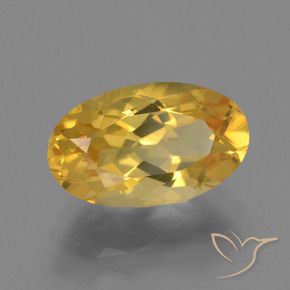 3.34克拉天然黄水晶，椭圆形，VVS-VS