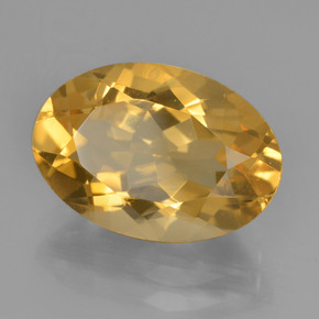 5.15克拉天然金色黄水晶，椭圆形切割，14×9.6毫米，VVS