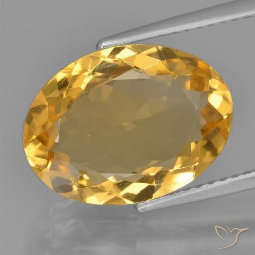 5.02ct 天然 深金橙色 黄水晶, 椭圆形, VVS-VS