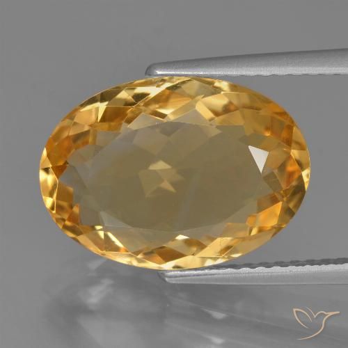 5.99ct 天然 深金橙色 黄水晶, 椭圆形, VVS
