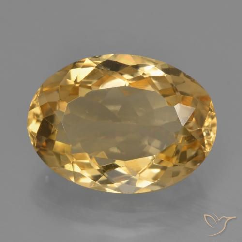 5.98ct 天然 中深金色 黄水晶, 椭圆形, VVS
