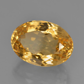 6.49克拉天然金色黄水晶，椭圆形切割，13.7×9.7毫米，VVS