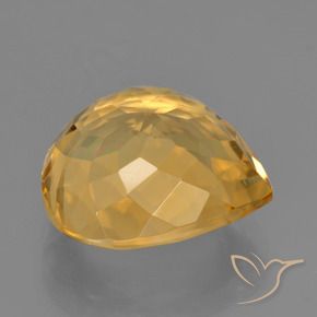 6.37克拉天然黄水晶，梨形，VVS