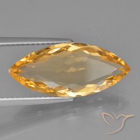 5.22克拉天然黄水晶，榄尖形，VVS