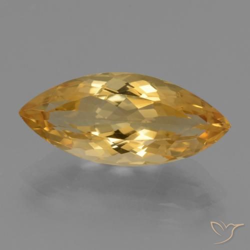 5.41ct 天然 深金橙色 黄水晶, 榄尖形, VVS