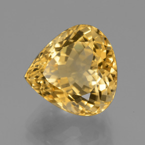 10.25克拉天然金色黄水晶，梨形，13.9×13.5毫米，VVS