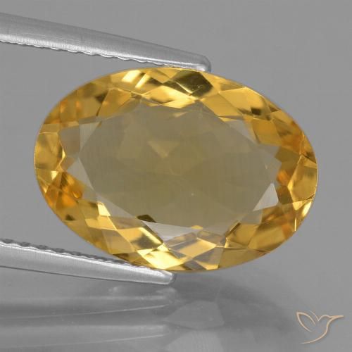 4.33ct 天然 深金色 黄水晶, 椭圆形, VVS-VS