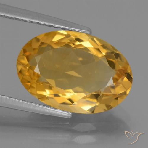 4.43ct 天然 深金橙色 黄水晶, 椭圆形, VVS