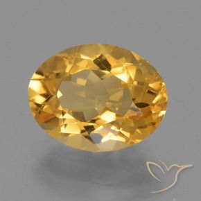 4.42克拉天然黄水晶，椭圆形，VS