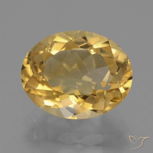 4.86ct 天然 中浅金色 黄水晶, 椭圆形, VVS