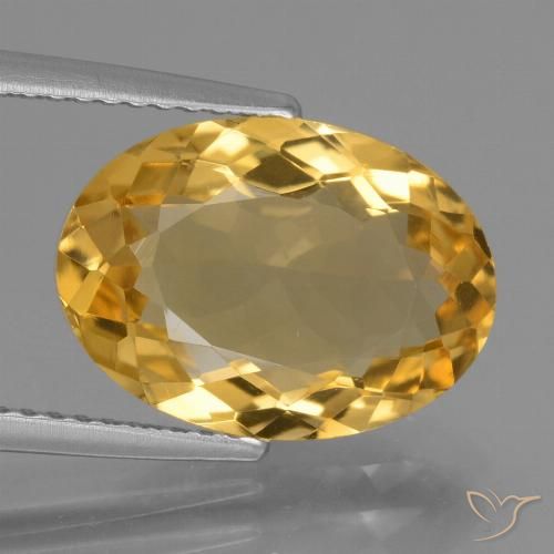 4.42ct 天然 深金色 黄水晶, 椭圆形, VVS