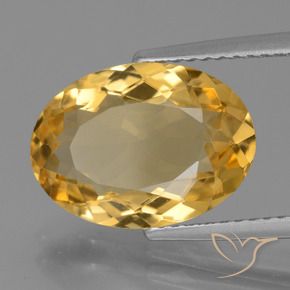 4.42克拉天然黄水晶，椭圆形，VVS