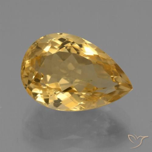 4.45ct 天然 中深金色 黄水晶, 梨形, VVS-VS