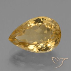 4.45克拉天然黄水晶，梨形，VVS-VS