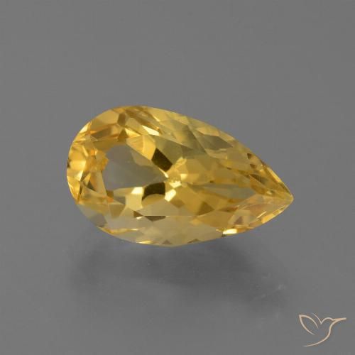 4.32ct 天然 亮金 黄水晶, 梨形, VVS