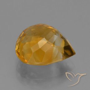 4.78克拉天然黄水晶，梨形，VVS-VS