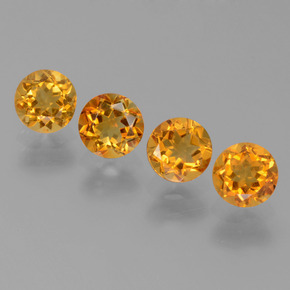1.87天然黄色黄水晶，圆形切割，5.08毫米，VVS-VS