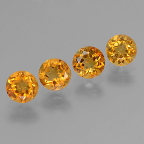 1.87天然黄色黄水晶，圆形切割，5.08毫米，VVS-VS