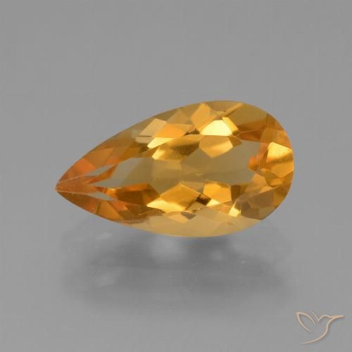 2.92ct 天然 橙金 黄水晶, 梨形, VVS-VS