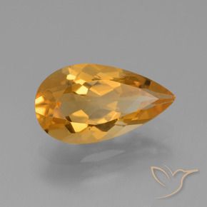2.92克拉天然黄水晶，梨形，VVS-VS
